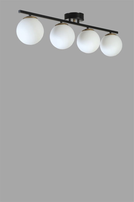 Opviq Yeni Can Lámpara de Araña de 4 Luces en Negro y Blanco con Vidrio Opviq Yeni Can Lámpara de Araña de 4 Luces en Negro y Blanco con Vidrio